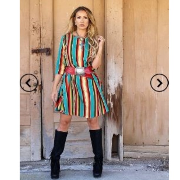 L&B Dresses & Skirts - (NEW) Serape Print Dress WITH Pockets!!!